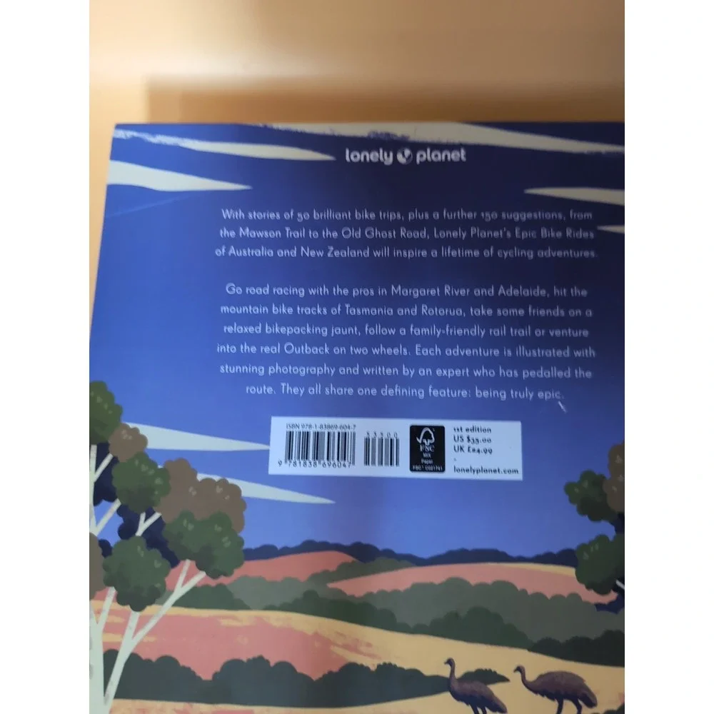 New Book Damaged Cover lonely Planet Epic Bike Rides of Australia and New Zealan